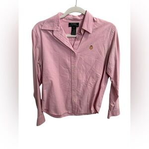 Lauren Ralph Lauren Pink Oxford Button Down Shirt